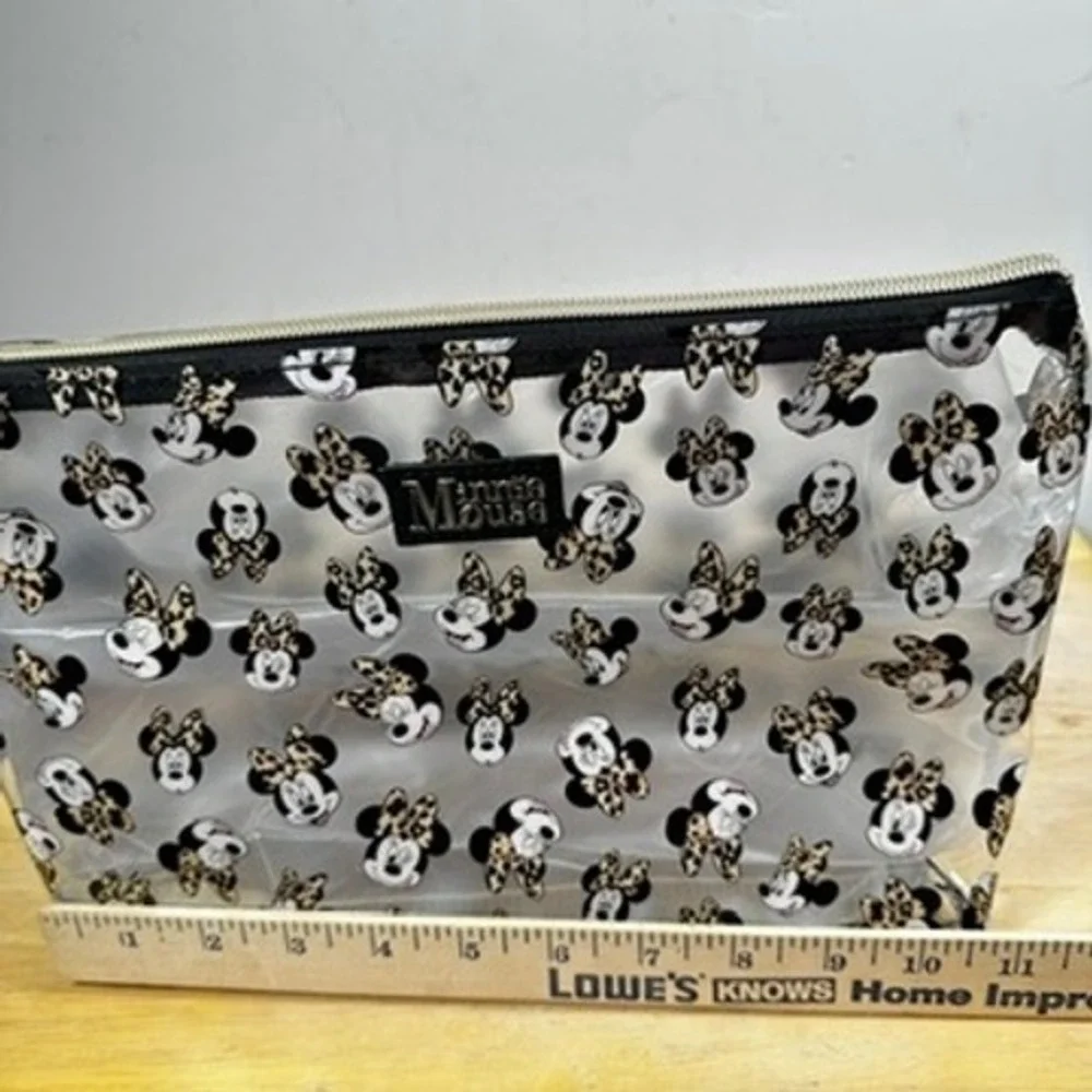 Disney Primark Minnie Mouse Safari Cosmetic Makeup Bag‎ Leopard Clear Pouch NWT